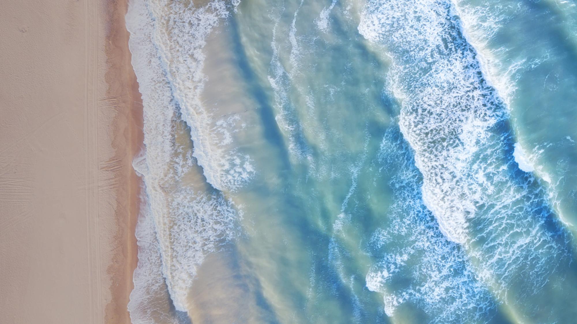 Darkened beach